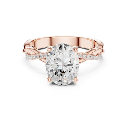 Oval Twist Lab Grown Diamond Engagement Ring