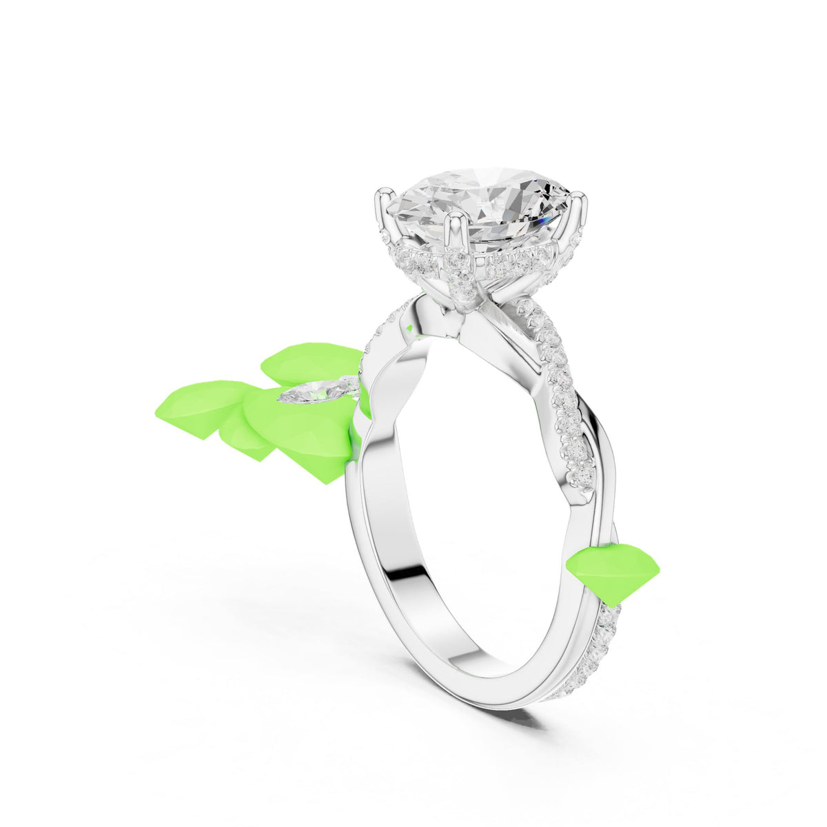 Oval Twist Lab Grown Diamond Engagement Ring