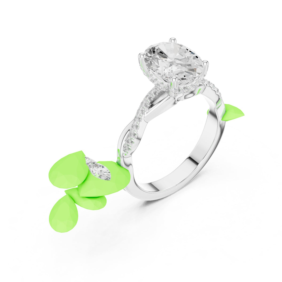 Oval Twist Lab Grown Diamond Engagement Ring