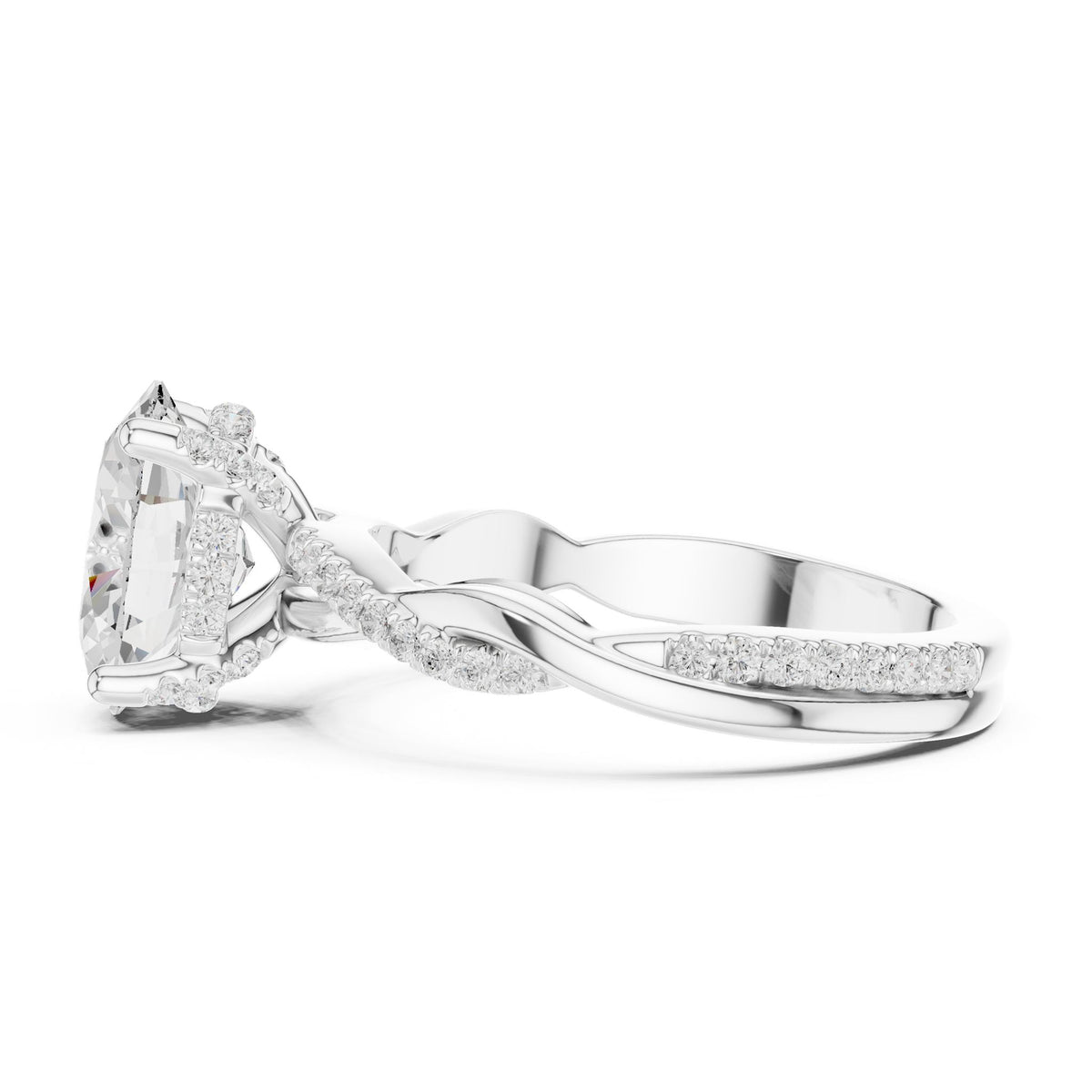 Oval Twist Lab Grown Diamond Engagement Ring
