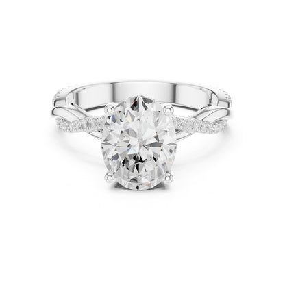 Oval Twist Lab Grown Diamond Engagement Ring