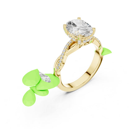 Oval Twist Lab Grown Diamond Engagement Ring