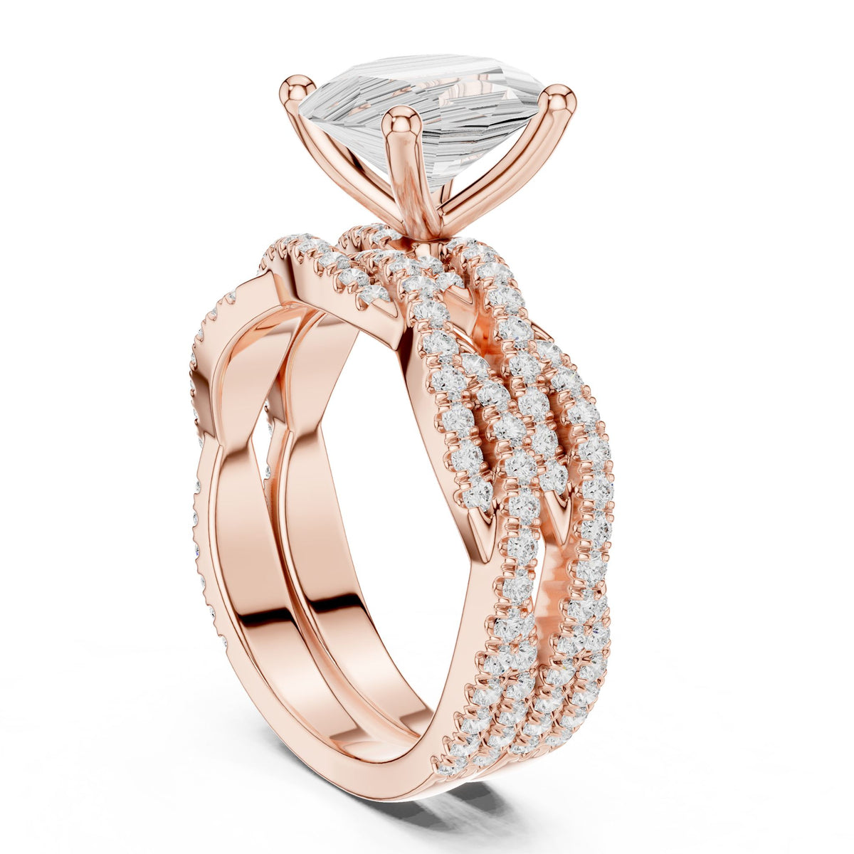 Oval Twist Lab Grown Diamond Engagement Ring