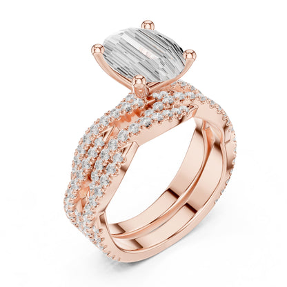Oval Twist Lab Grown Diamond Engagement Ring