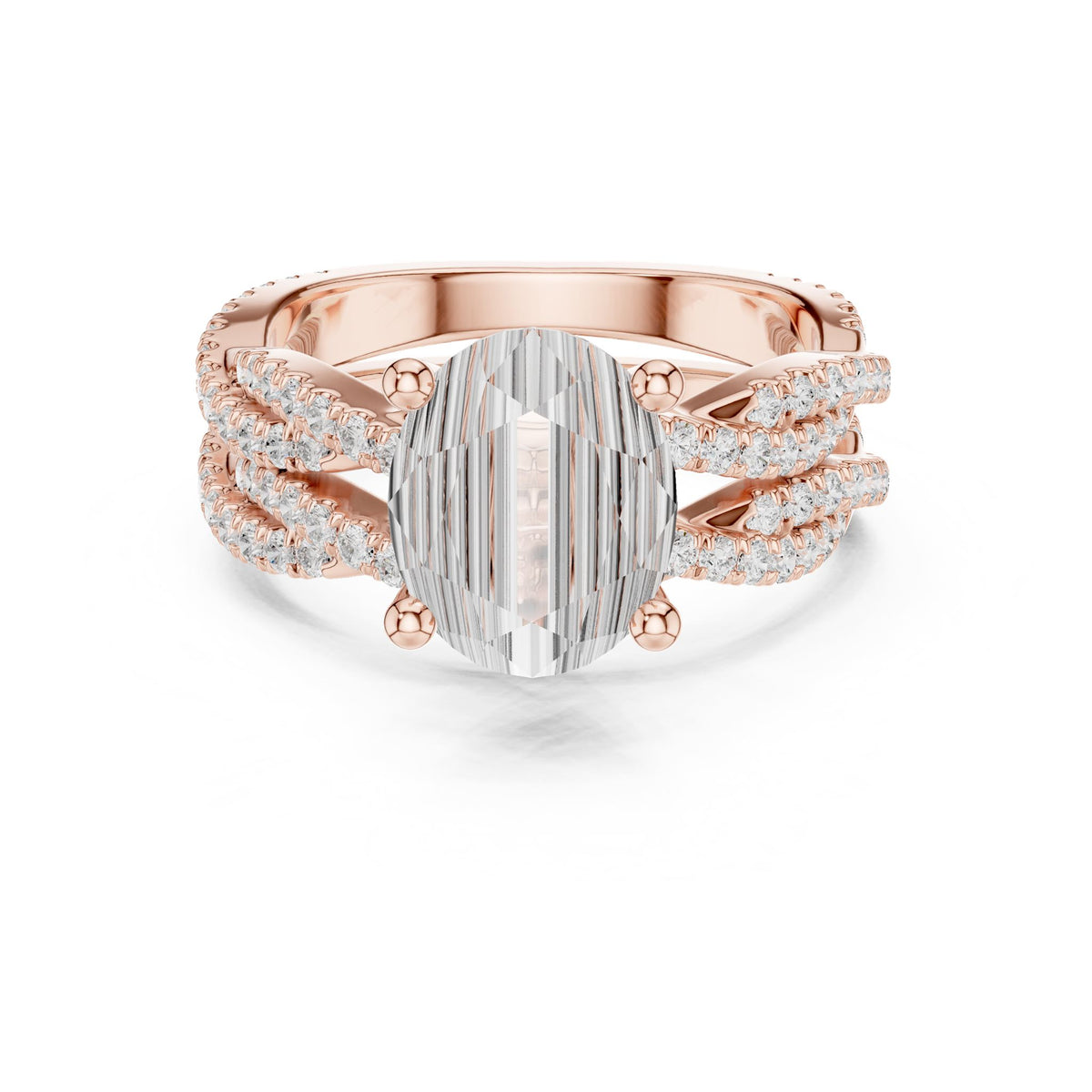 Oval Twist Lab Grown Diamond Engagement Ring