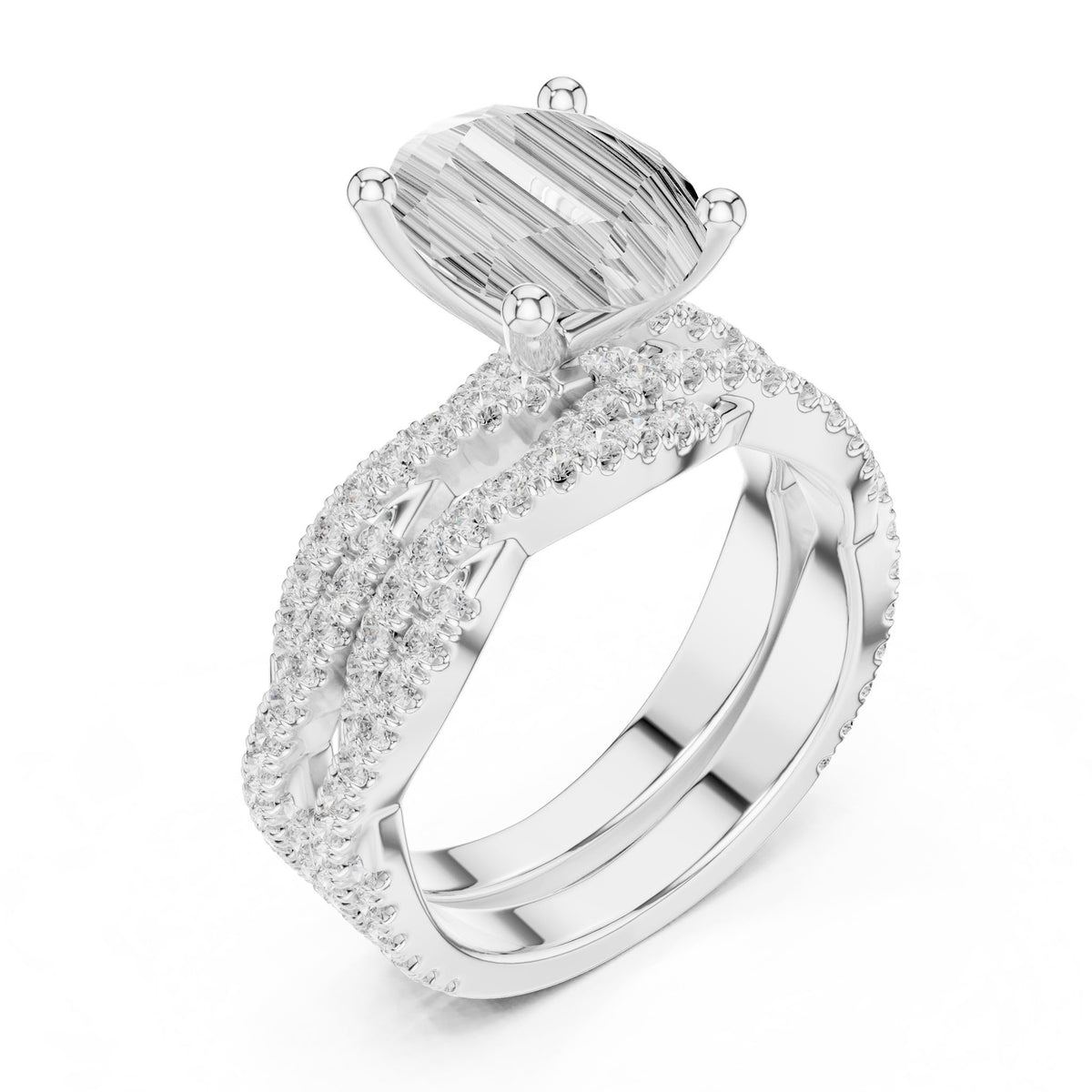 Oval Twist Lab Grown Diamond Engagement Ring