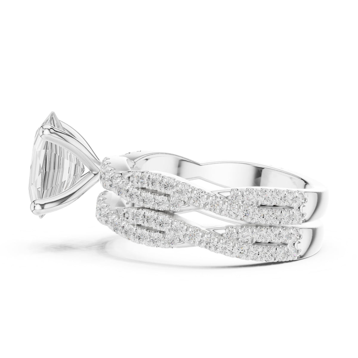 Oval Twist Lab Grown Diamond Engagement Ring