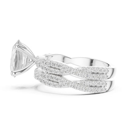 Oval Twist Lab Grown Diamond Engagement Ring