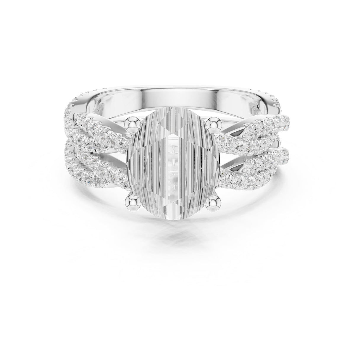 Oval Twist Lab Grown Diamond Engagement Ring