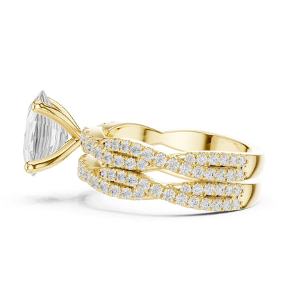 Oval Twist Lab Grown Diamond Engagement Ring
