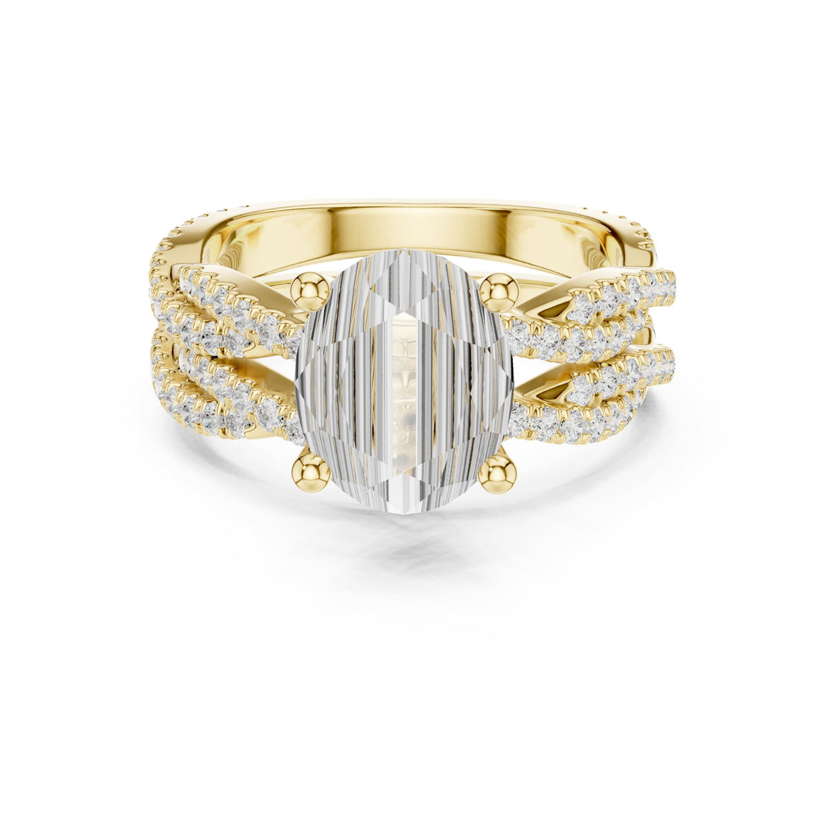Oval Twist Lab Grown Diamond Engagement Ring