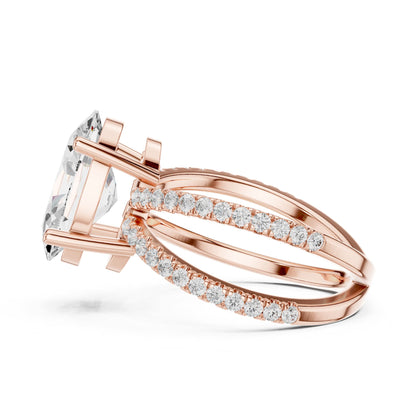 Oval Twist Lab Grown Diamond Engagement Ring