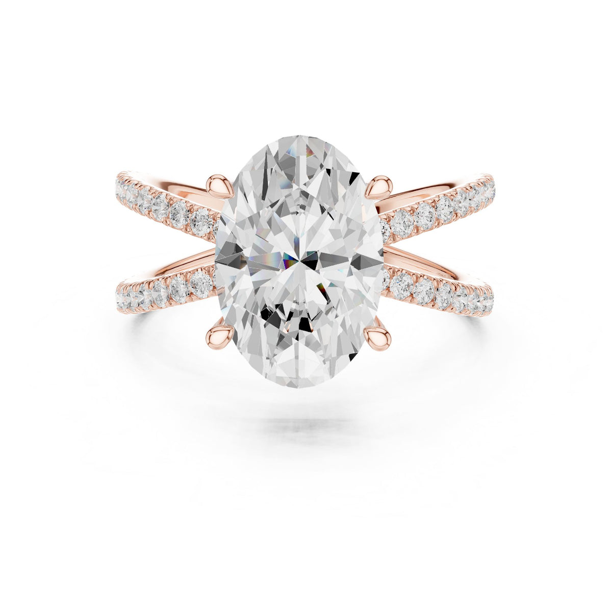 Oval Twist Lab Grown Diamond Engagement Ring