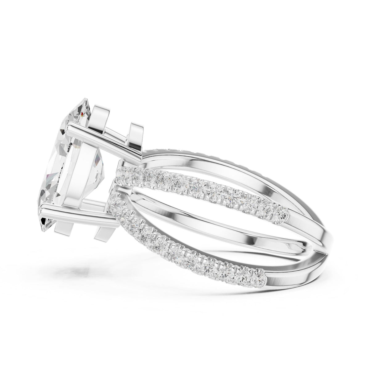 Oval Twist Lab Grown Diamond Engagement Ring