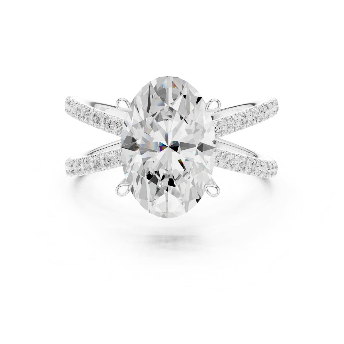Oval Twist Lab Grown Diamond Engagement Ring