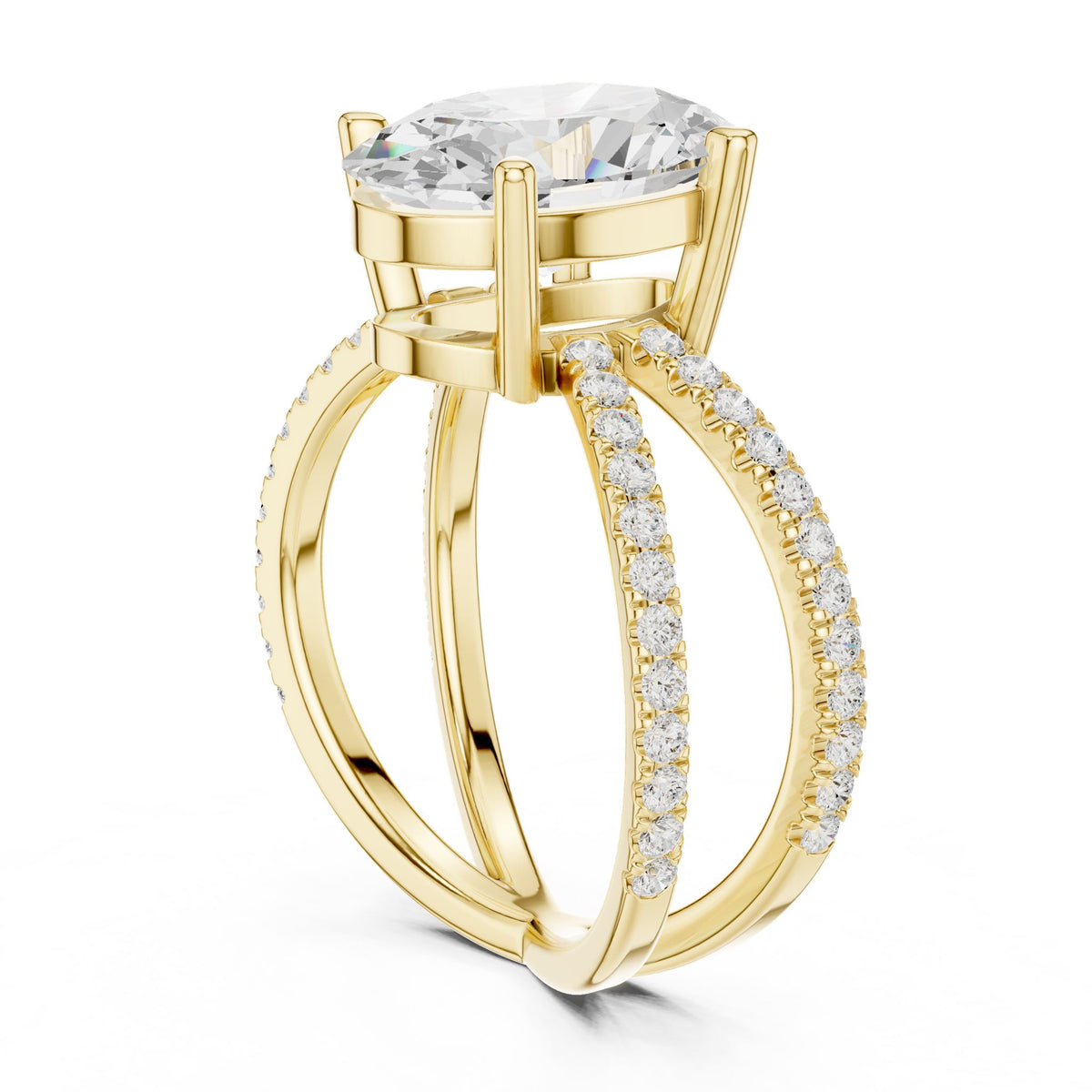 Oval Twist Lab Grown Diamond Engagement Ring