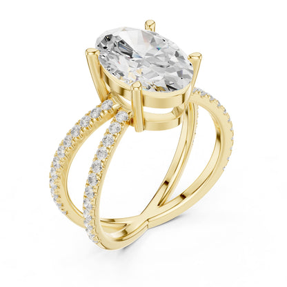 Oval Twist Lab Grown Diamond Engagement Ring