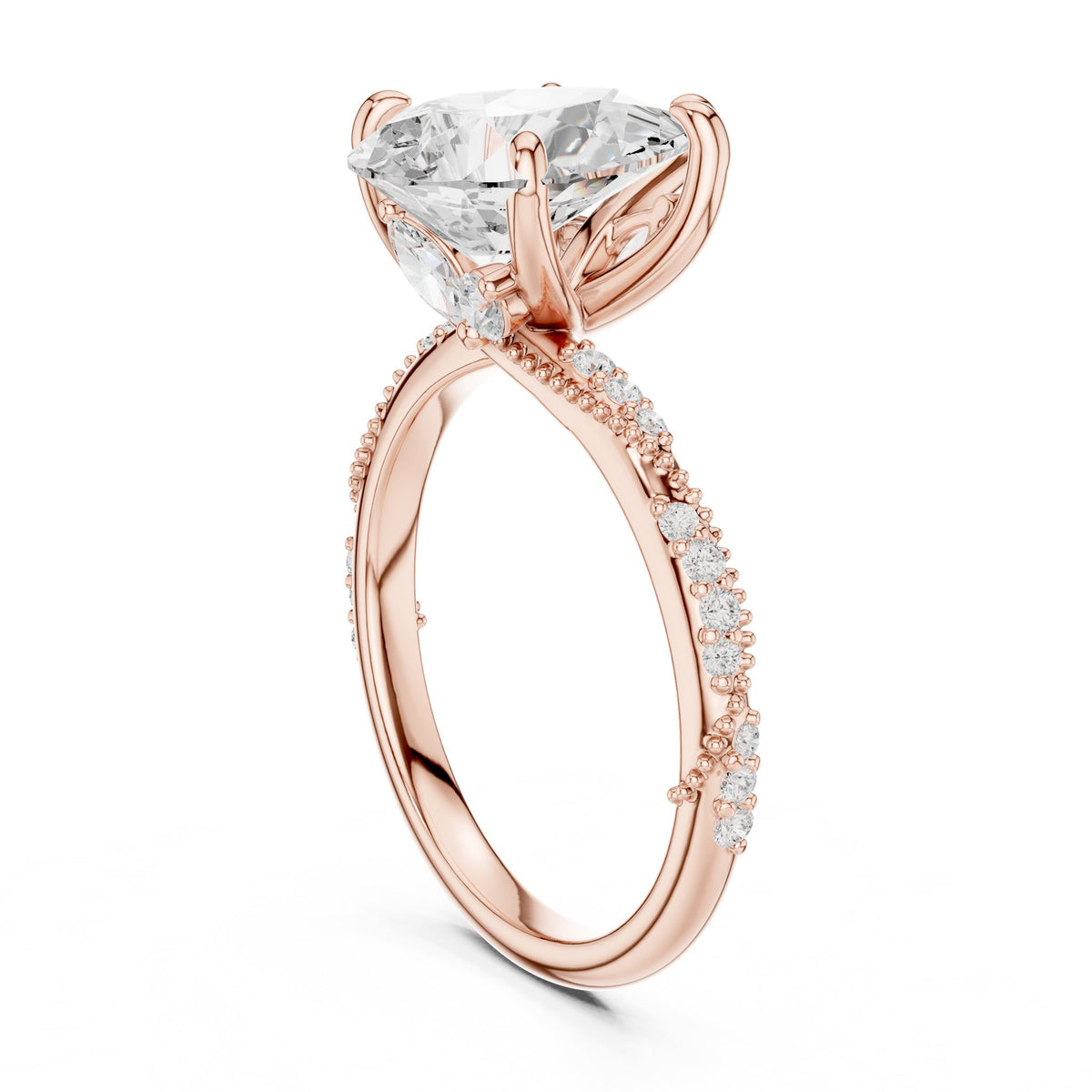 Oval Twist Lab Grown Diamond Engagement Ring