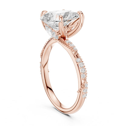 Oval Twist Lab Grown Diamond Engagement Ring