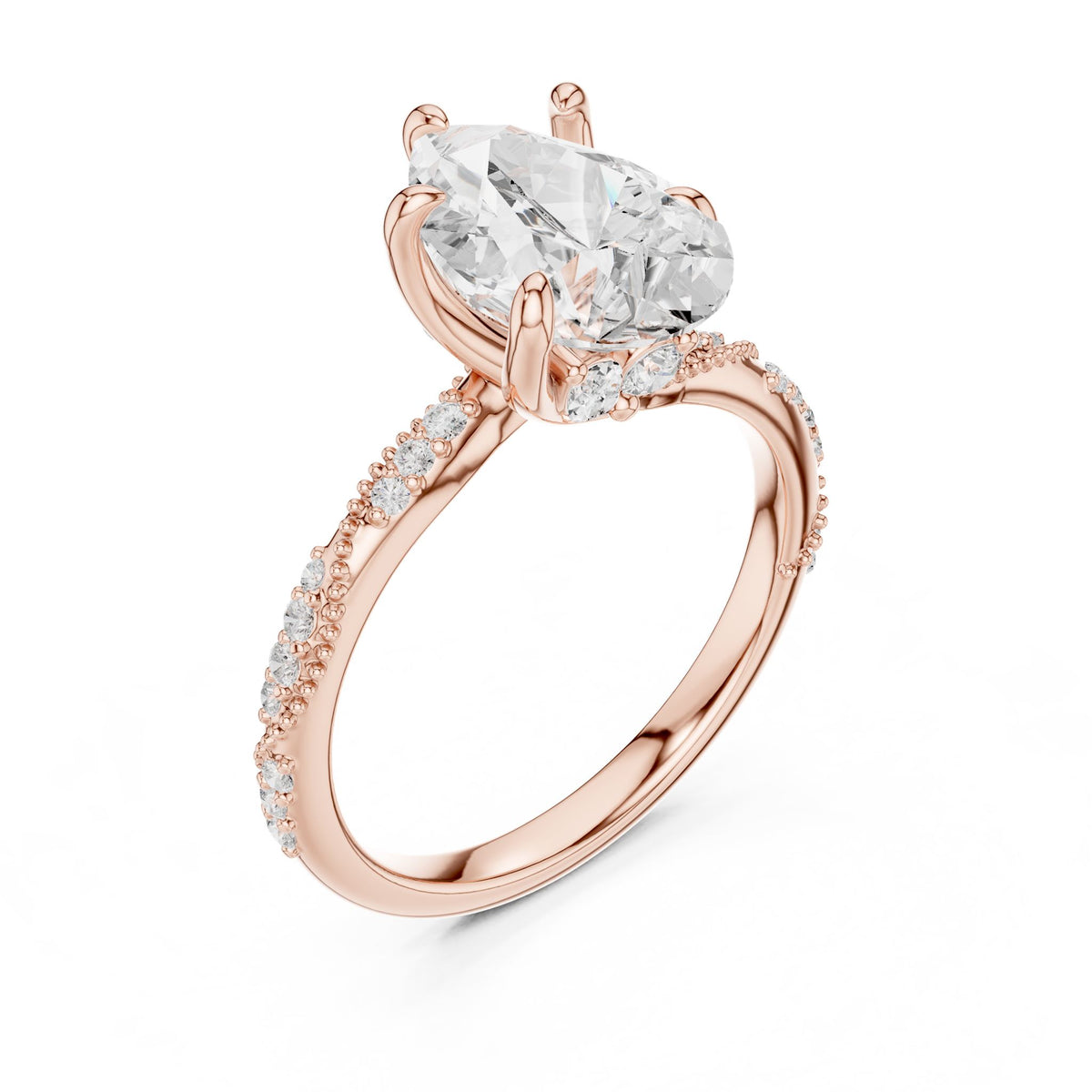 Oval Twist Lab Grown Diamond Engagement Ring