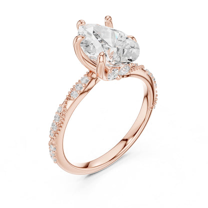 Oval Twist Lab Grown Diamond Engagement Ring