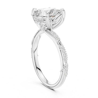 Oval Twist Lab Grown Diamond Engagement Ring
