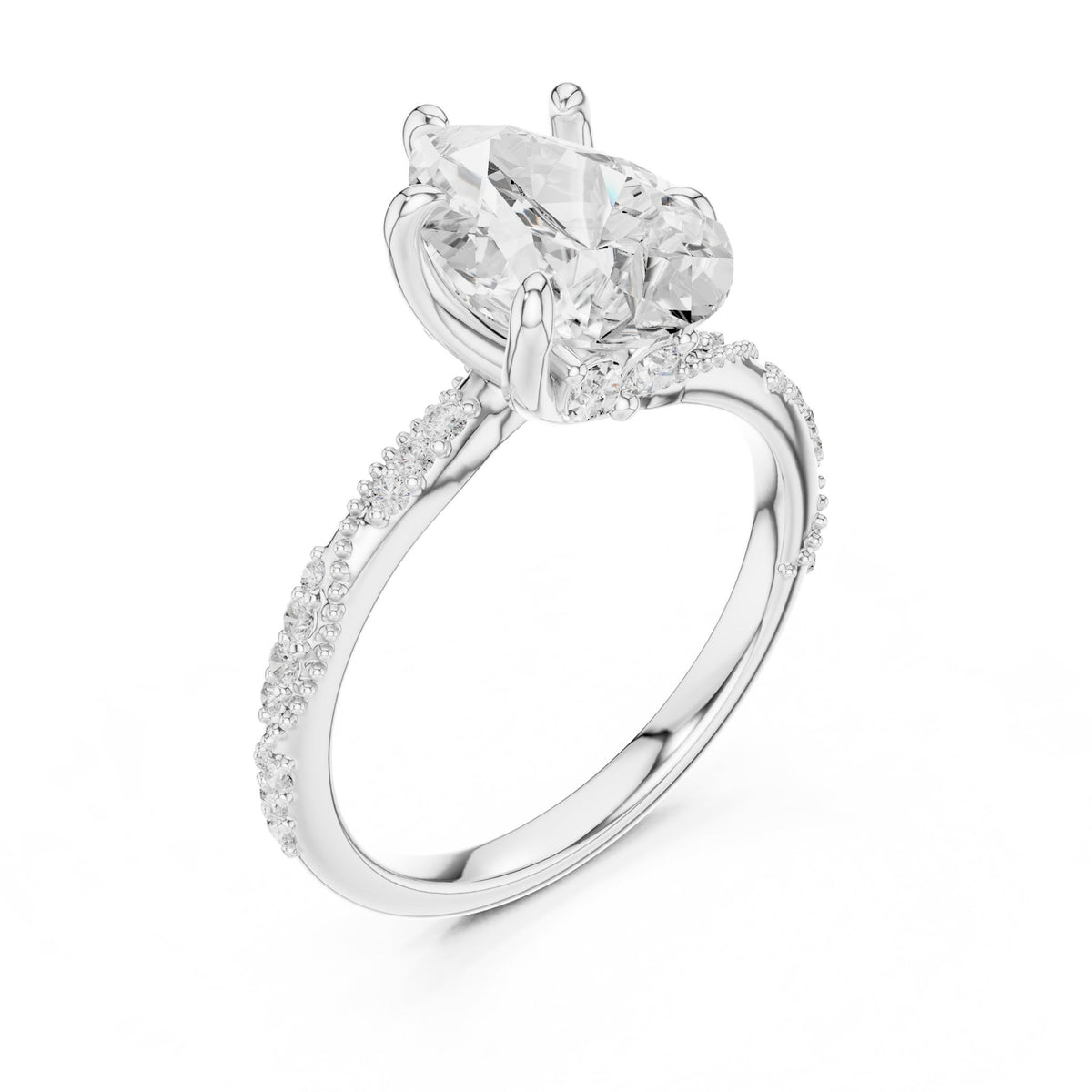 Oval Twist Lab Grown Diamond Engagement Ring