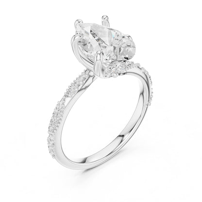 Oval Twist Lab Grown Diamond Engagement Ring