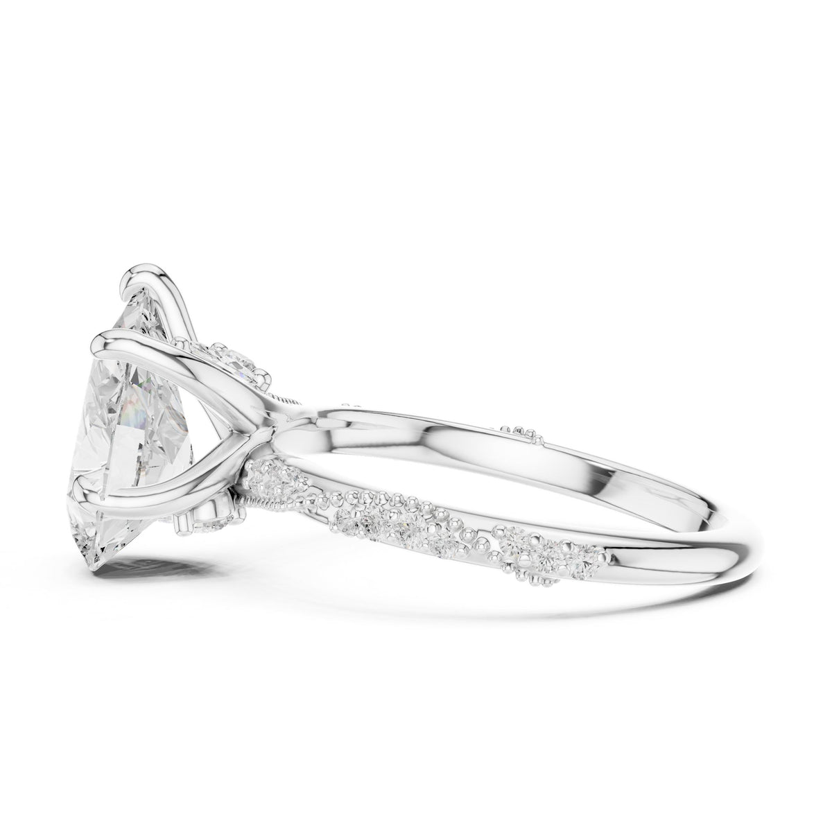 Oval Twist Lab Grown Diamond Engagement Ring