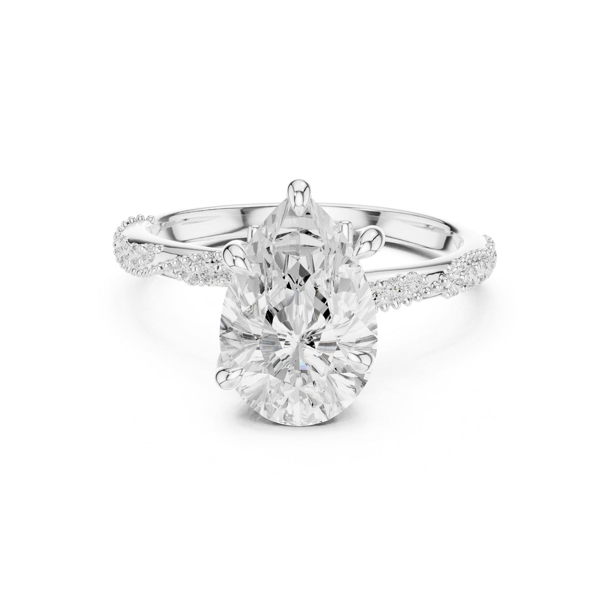 Oval Twist Lab Grown Diamond Engagement Ring