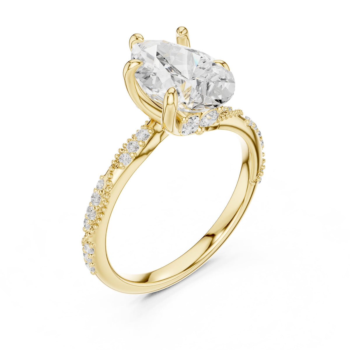 Oval Twist Lab Grown Diamond Engagement Ring
