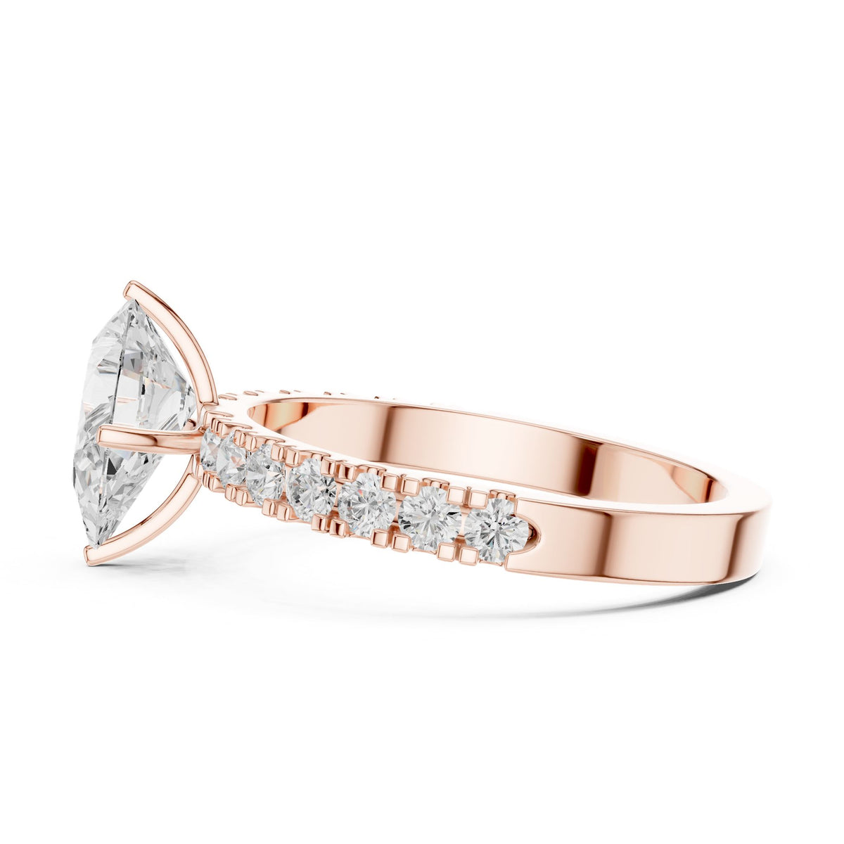 Pear Accented Lab Grown Diamond Engagement Ring