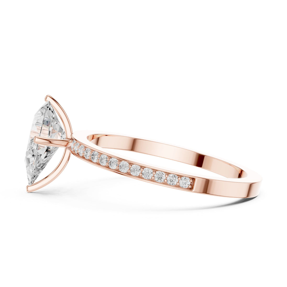 Pear Accented Lab Grown Diamond Engagement Ring