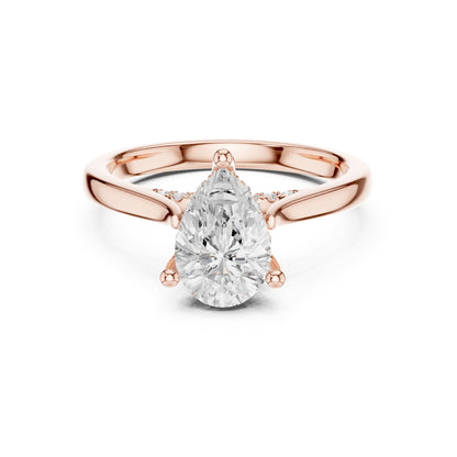 Pear Accented Lab Grown Diamond Engagement Ring
