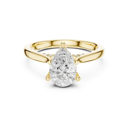 Pear Accented Lab Grown Diamond Engagement Ring