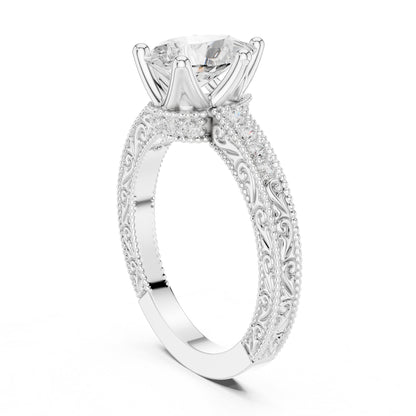 Pear Accented Lab Grown Diamond Engagement Ring