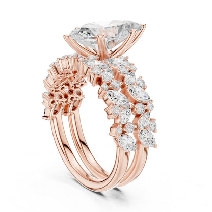 Pear Accented Lab Grown Diamond Engagement Ring