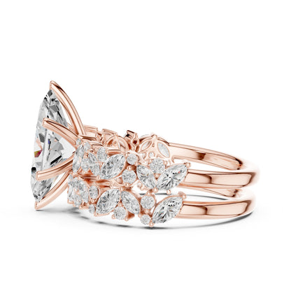 Pear Accented Lab Grown Diamond Engagement Ring
