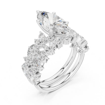 Pear Accented Lab Grown Diamond Engagement Ring