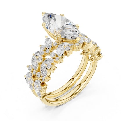 Pear Accented Lab Grown Diamond Engagement Ring