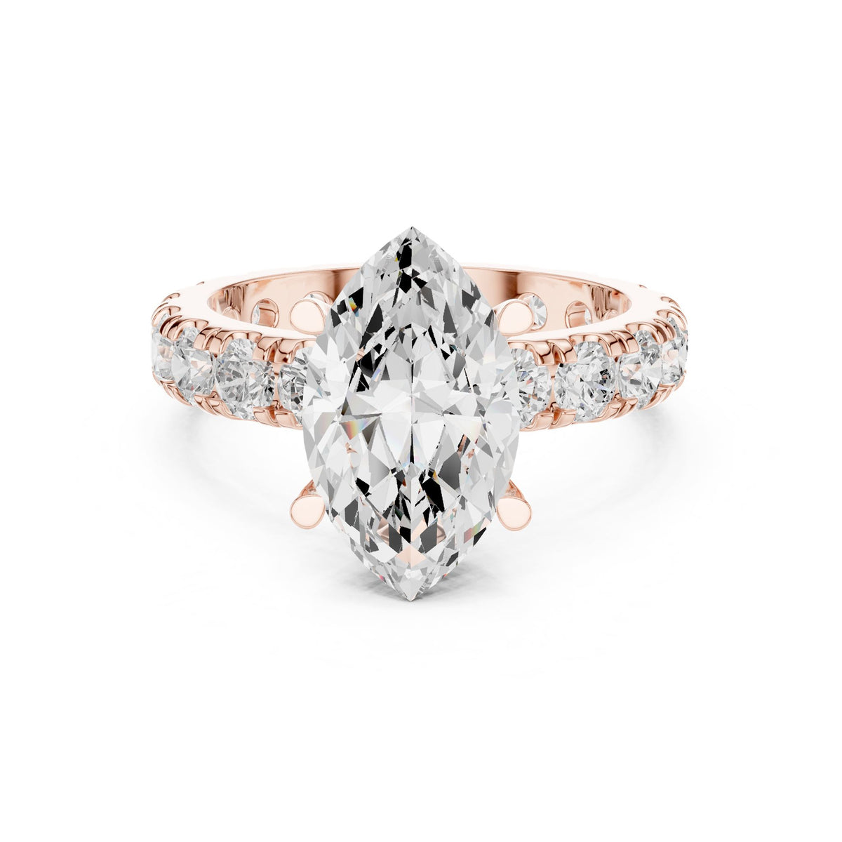 Pear Accented Lab Grown Diamond Engagement Ring