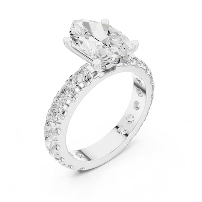 Pear Accented Lab Grown Diamond Engagement Ring