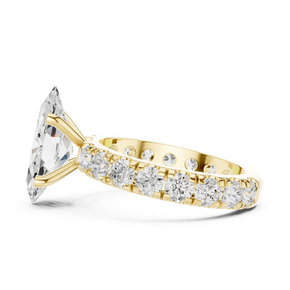 Pear Accented Lab Grown Diamond Engagement Ring