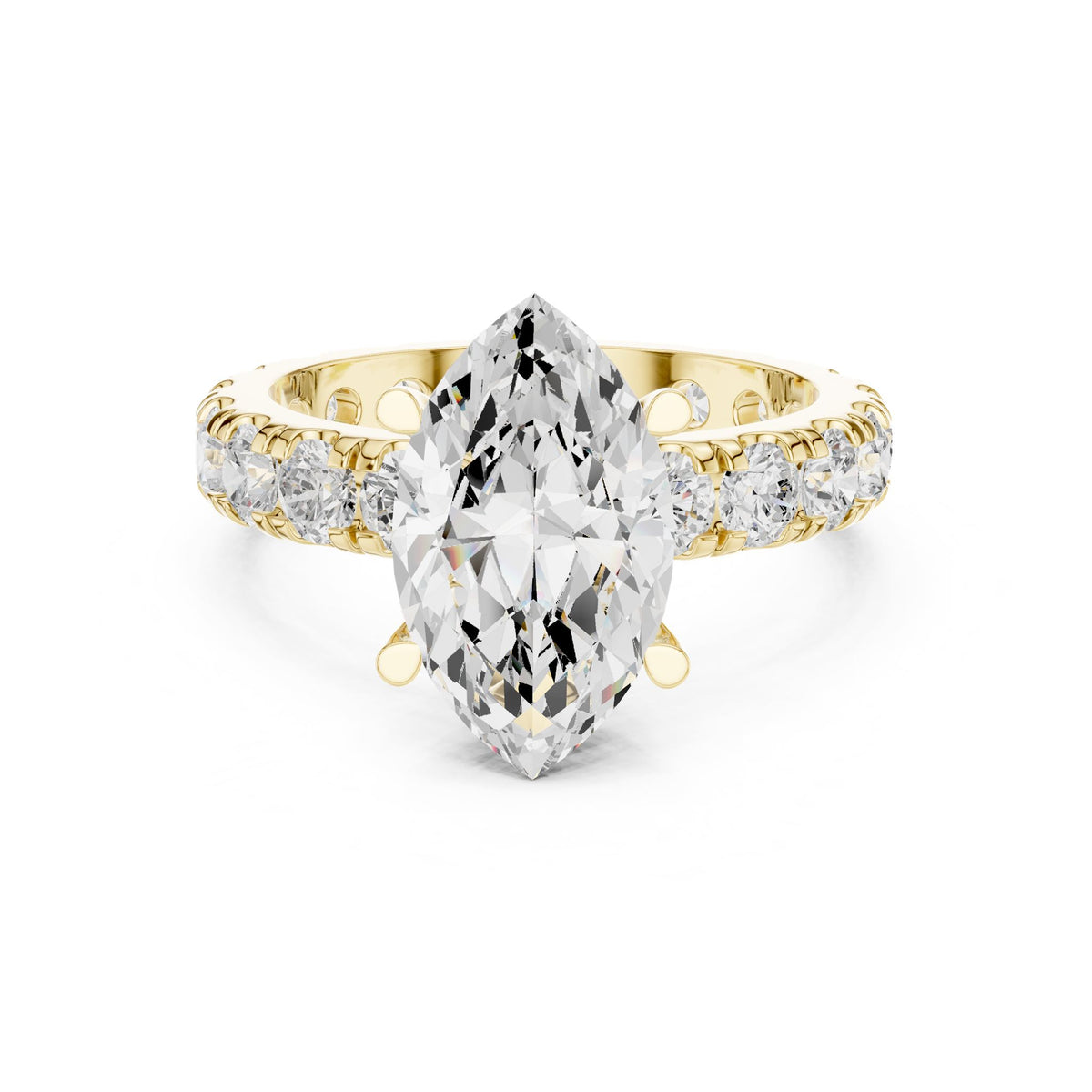 Pear Accented Lab Grown Diamond Engagement Ring