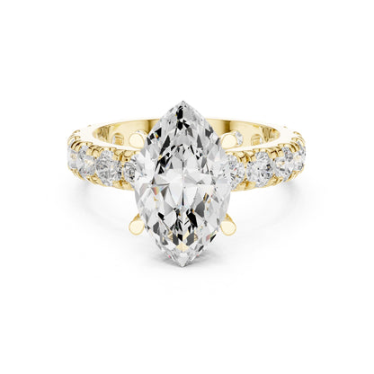 Pear Accented Lab Grown Diamond Engagement Ring