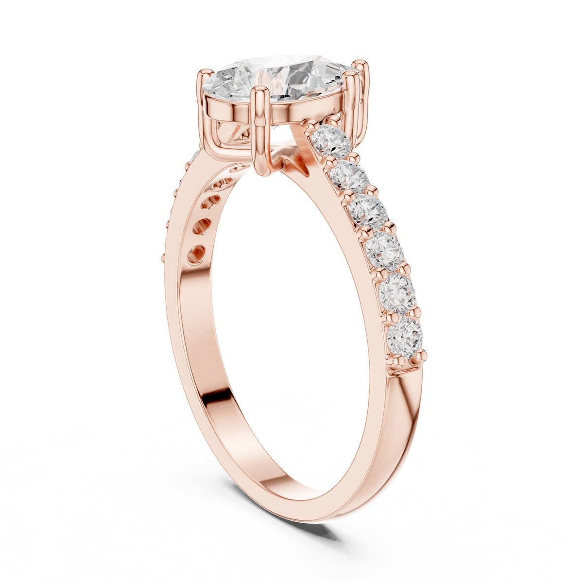 Pear Accented Lab Grown Diamond Engagement Ring