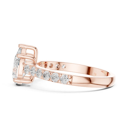 Pear Accented Lab Grown Diamond Engagement Ring