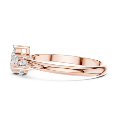 Pear Accented Lab Grown Diamond Engagement Ring