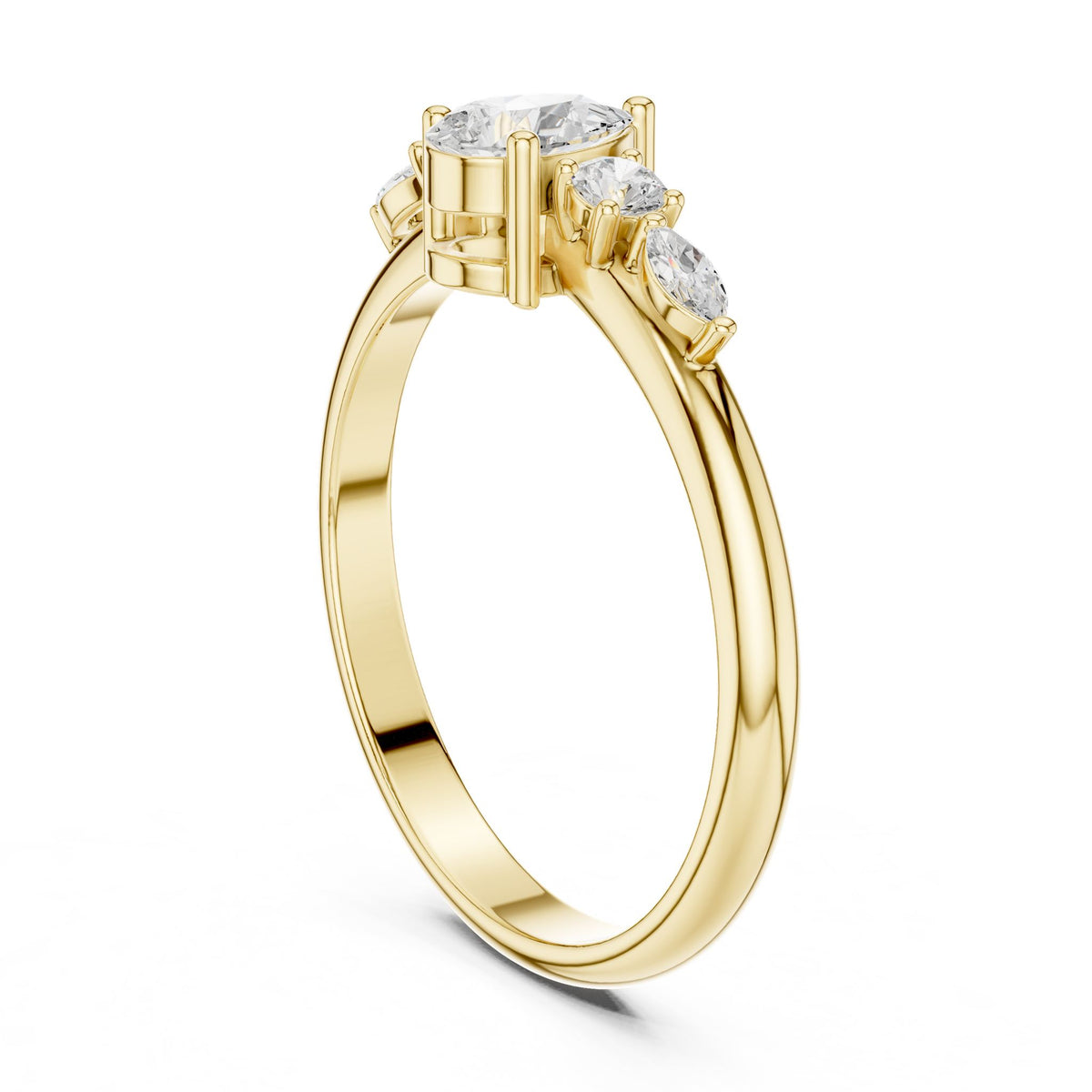 Pear Accented Lab Grown Diamond Engagement Ring