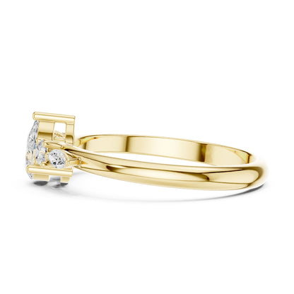 Pear Accented Lab Grown Diamond Engagement Ring
